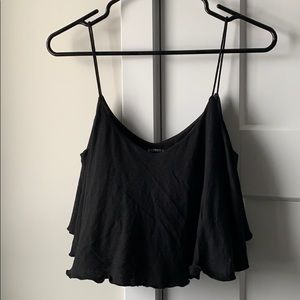 💙3/$30 EXPRESS women’s black ruffle crop top